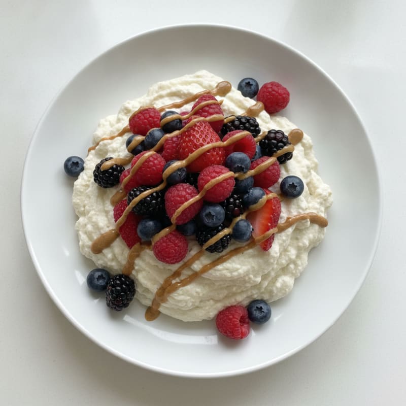 Silky Greek Yogurt Protein Mousse with Mixed Berries