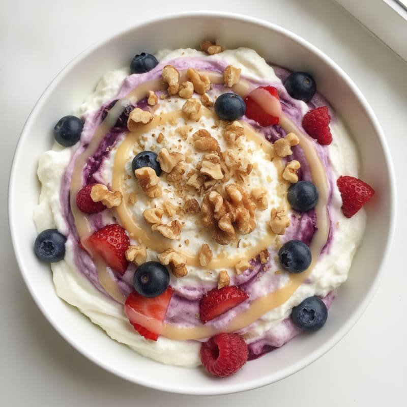 Creamy Greek Yogurt Protein Mousse with Mixed Berries