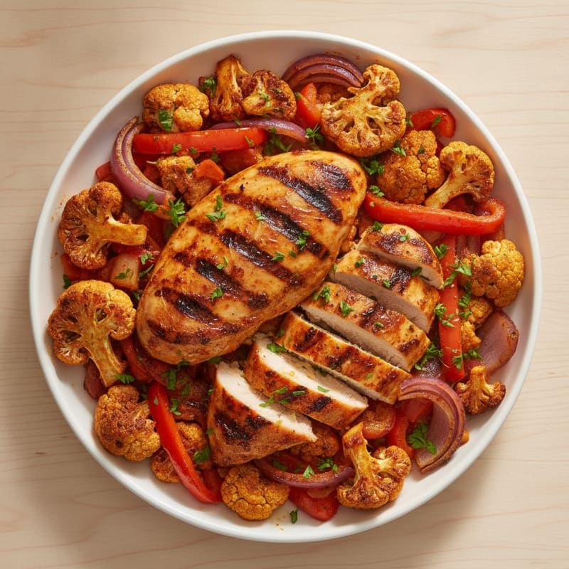 Spicy Harissa Chicken with Roasted Vegetables