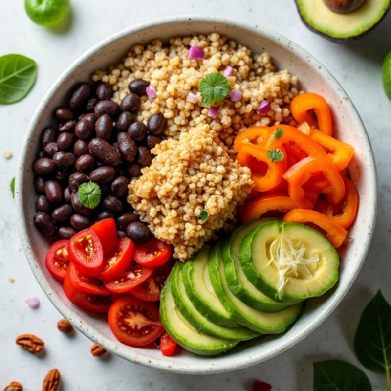 Fresh Black Bean and Veggie Burrito Bowl