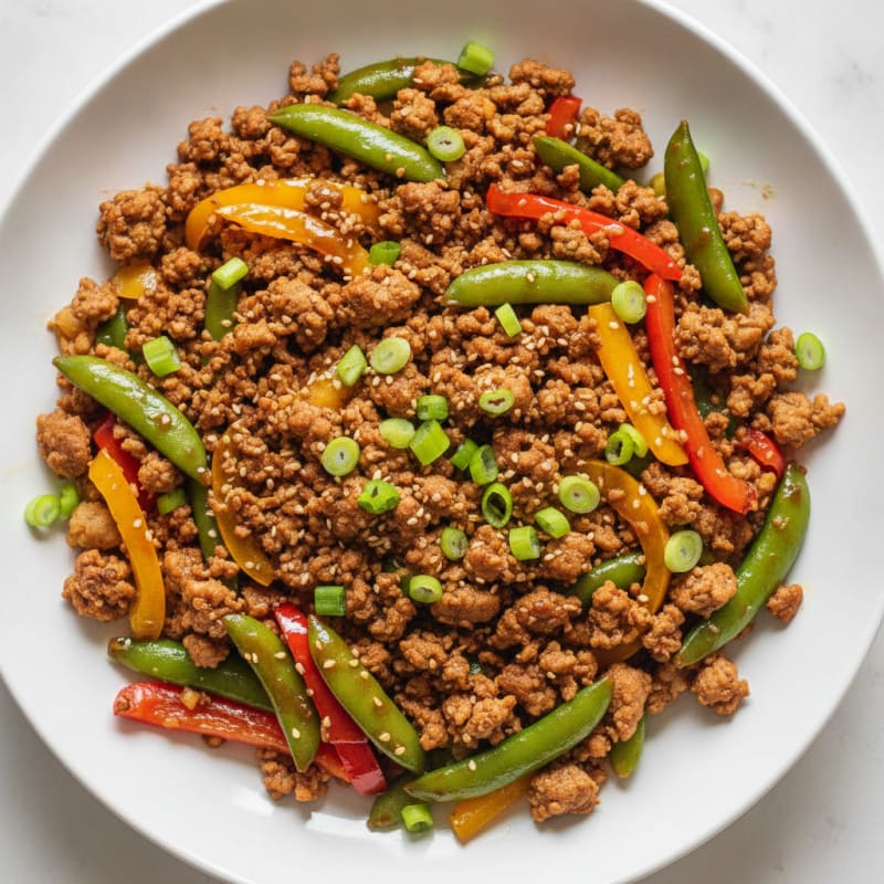 Lean Turkey Stir-Fry with Bell Peppers and Snap Peas
