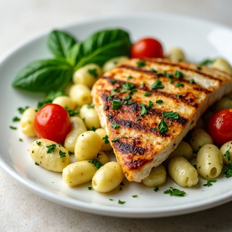 Creamy Basil Pesto Gnocchi with Roasted Tomatoes