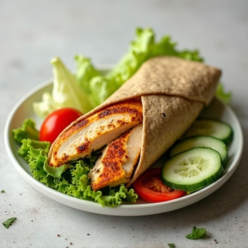 Herb-Seasoned Grilled Chicken and Fresh Veggie Wrap