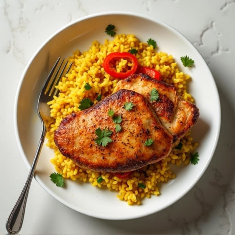Pan-Seared Chicken with Savory Turmeric Rice