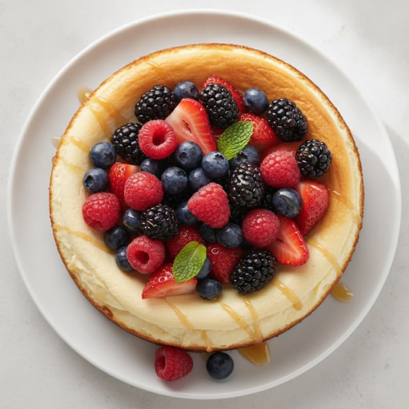 Silky Greek Yogurt Protein Cheesecake with Fresh Berries