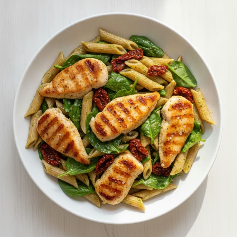 Pesto Chicken with Sundried Tomato Pasta