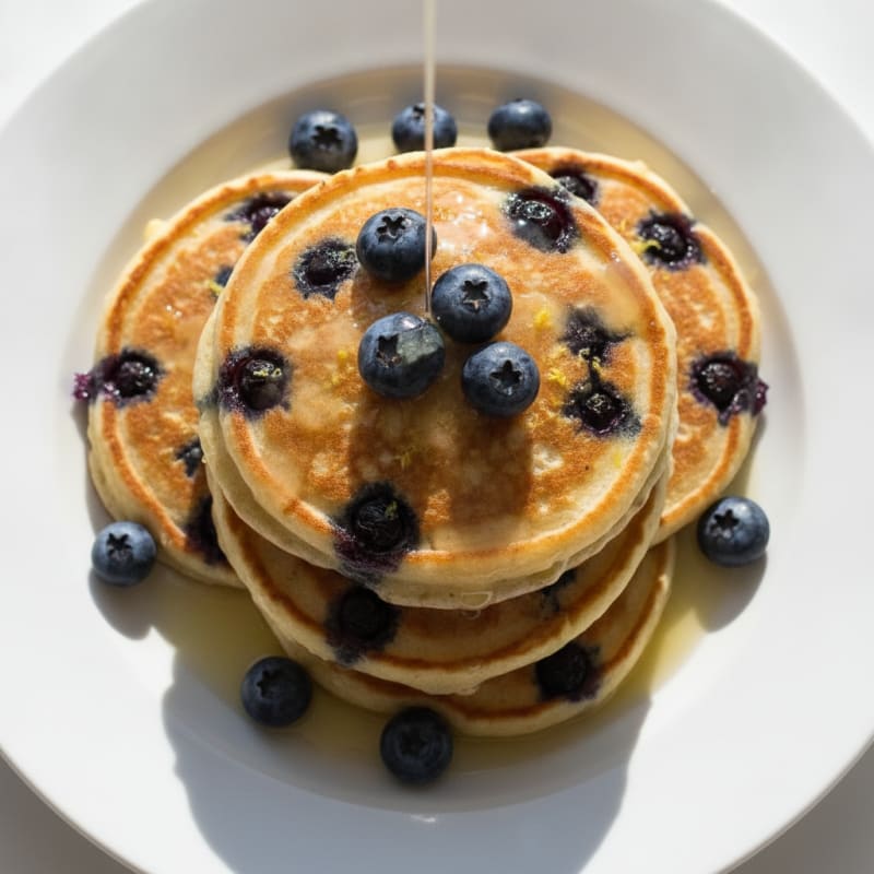Blueberry Ricotta Pancakes with Lemon Zest