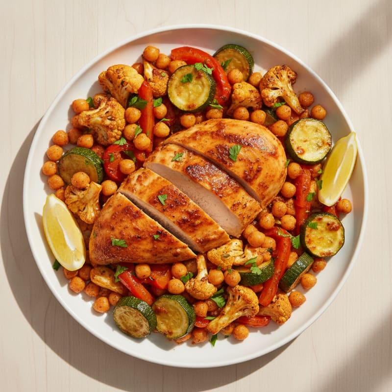 Spicy Harissa Chicken with Roasted Vegetables