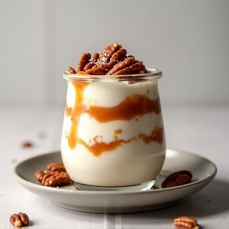 Creamy Salted Caramel Greek Yogurt Parfait with Toasted Pecans