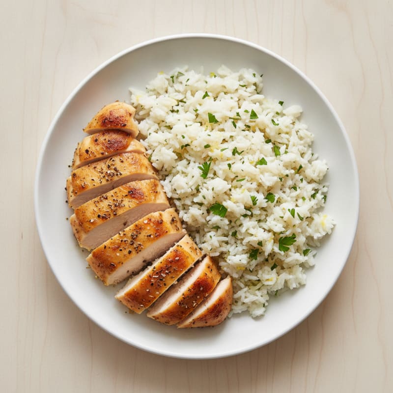 Lemon Herb Rice Pilaf with Roasted Chicken