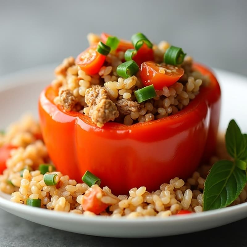 Lean Ground Turkey Stuffed Bell Peppers