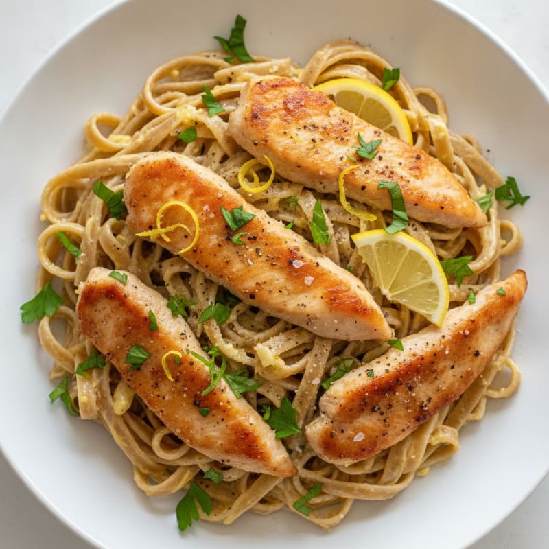 Lemon-Herb Chicken Fettuccine Alfredo