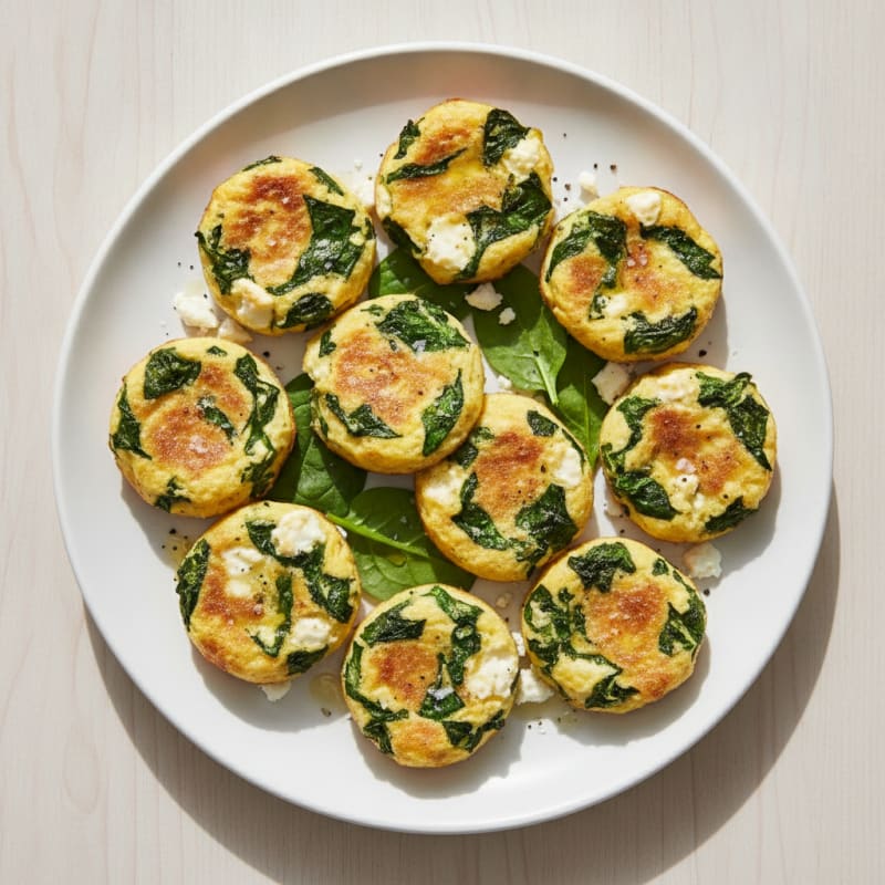 Baked Egg Bites with Spinach Feta