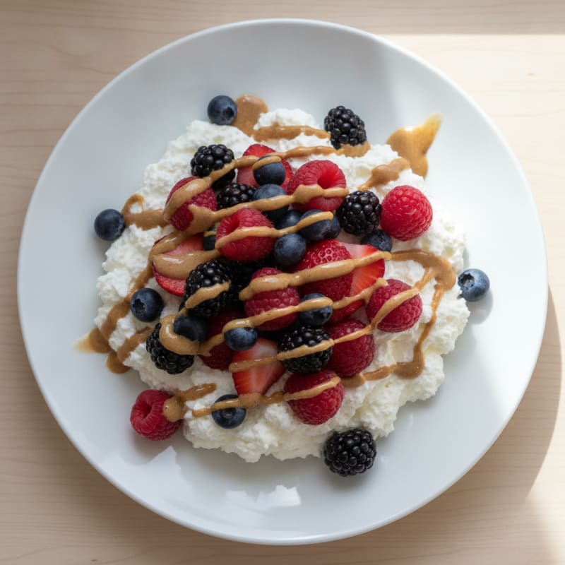 Greek Yogurt Protein Mousse with Mixed Berries
