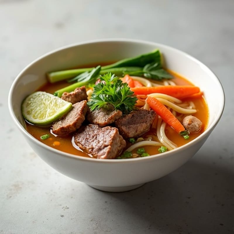 Ginger-Lemongrass Beef Rice Noodle Soup