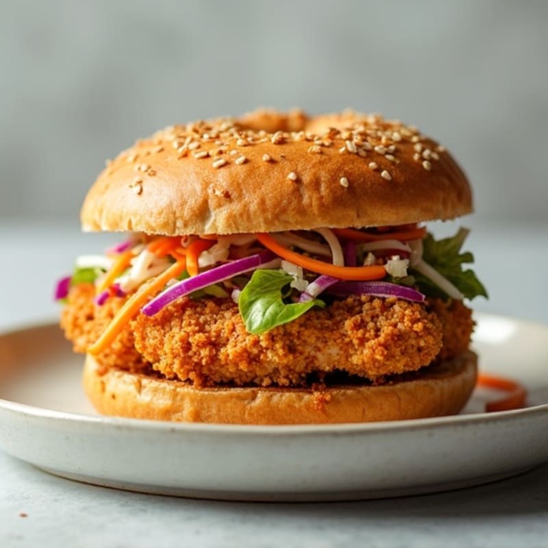 Crispy Baked Chicken Sandwich with Fresh Slaw