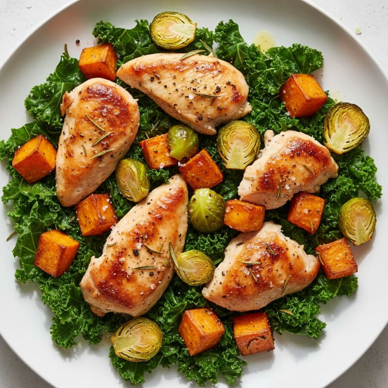 Roasted Chicken and Sweet Potato Harvest Bowl