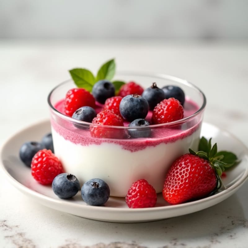 Greek Yogurt with Protein Powder and Fresh Berries