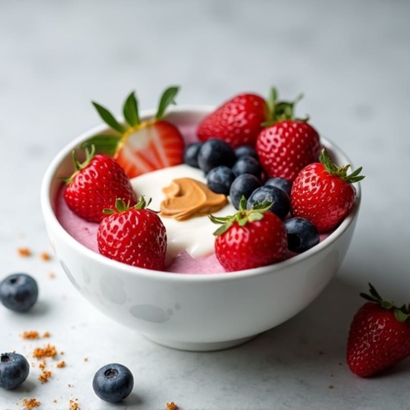 Greek Yogurt Protein Bowl with Mixed Berries and Almond Butter
