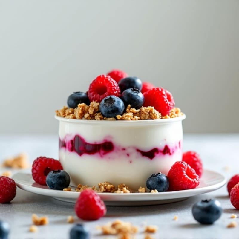 Protein Greek Yogurt Parfait with Mixed Berries