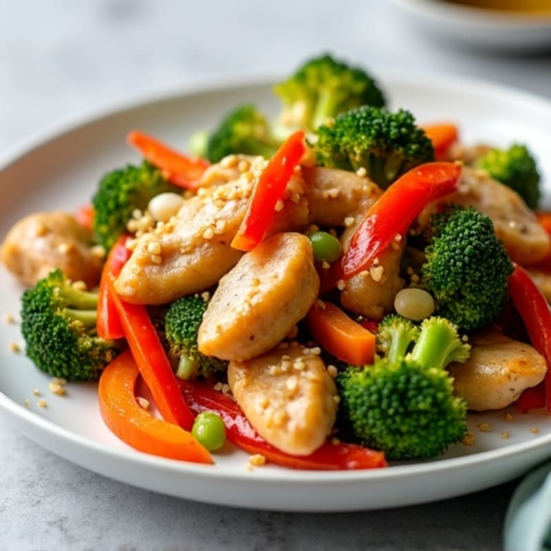 Ginger-Garlic Chicken Stir Fry with Crispy Vegetables