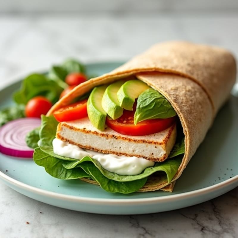 Creamy Turkey Avocado Whole Wheat Wrap