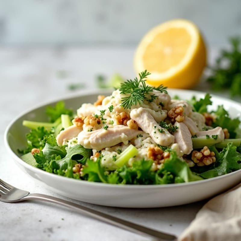 Creamy Dill Chicken Salad with Crunchy Celery and Greens