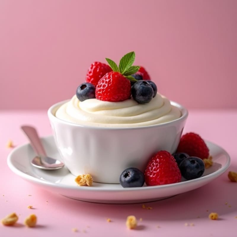 Silky Greek Yogurt Protein Mousse with Mixed Berries