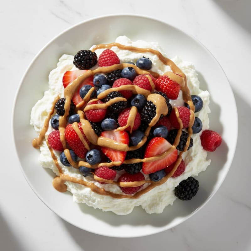 Greek Yogurt Protein Mousse with Mixed Berries