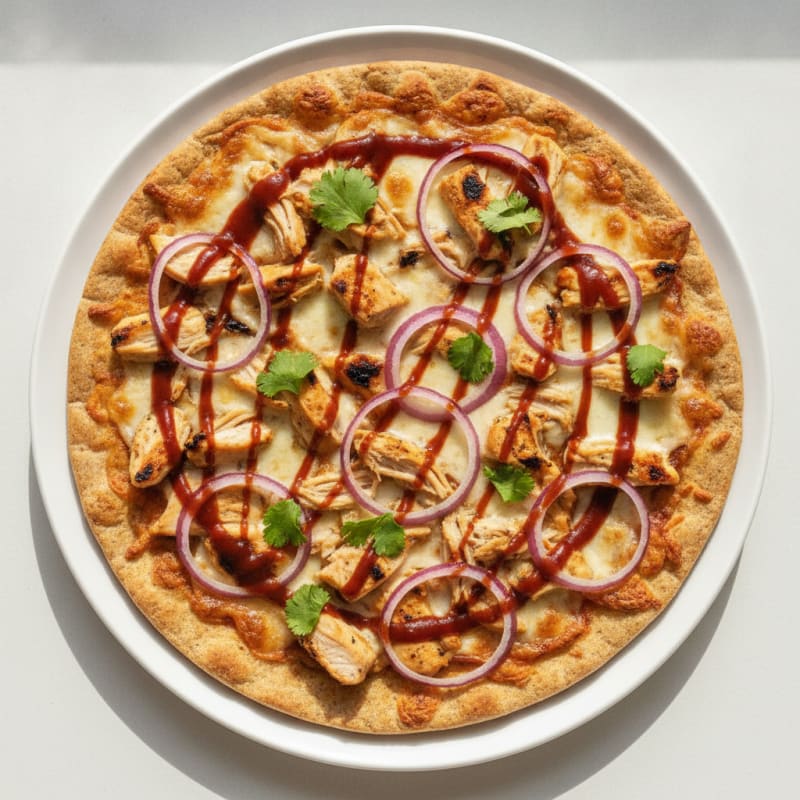 High-Protein BBQ Chicken Pizza with Red Onion