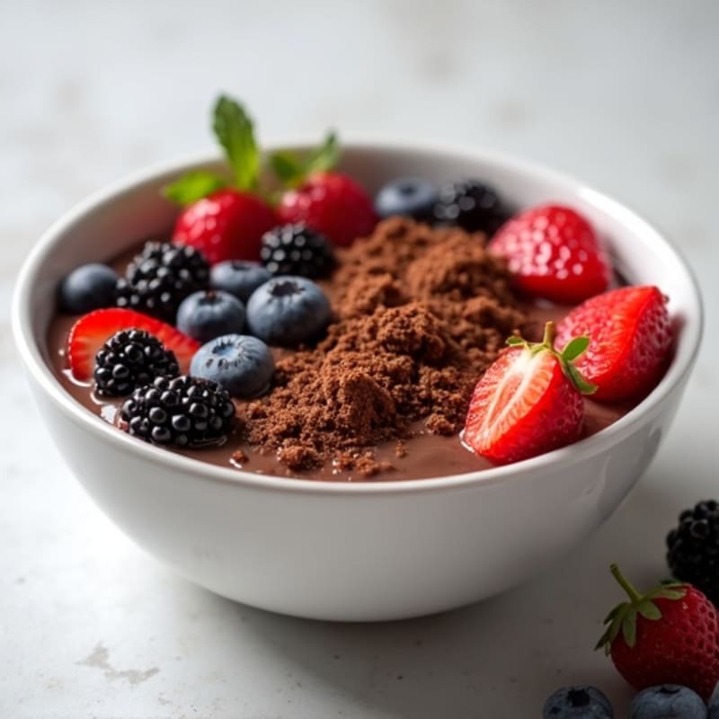 Creamy Dark Chocolate Berry Protein Bowl