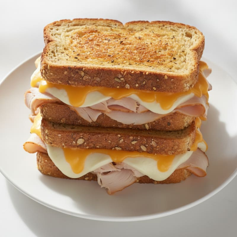 Triple-Decker Grilled Cheese Sandwich