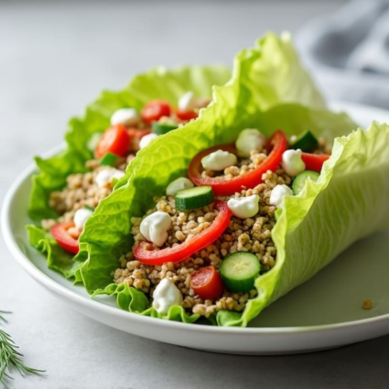 Loaded Turkey and Veggie Lettuce Wraps with Creamy Dill Dressing