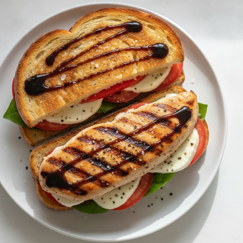 Grilled Caprese Sandwich with Balsamic Glaze