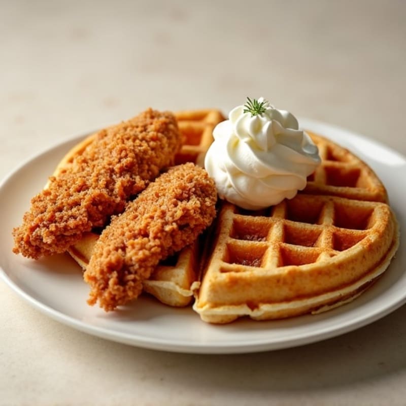 Crispy Baked Chicken with Fluffy Whole Grain Waffles