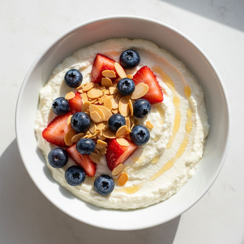 Silky Cottage Cheese Protein Pudding with Berries
