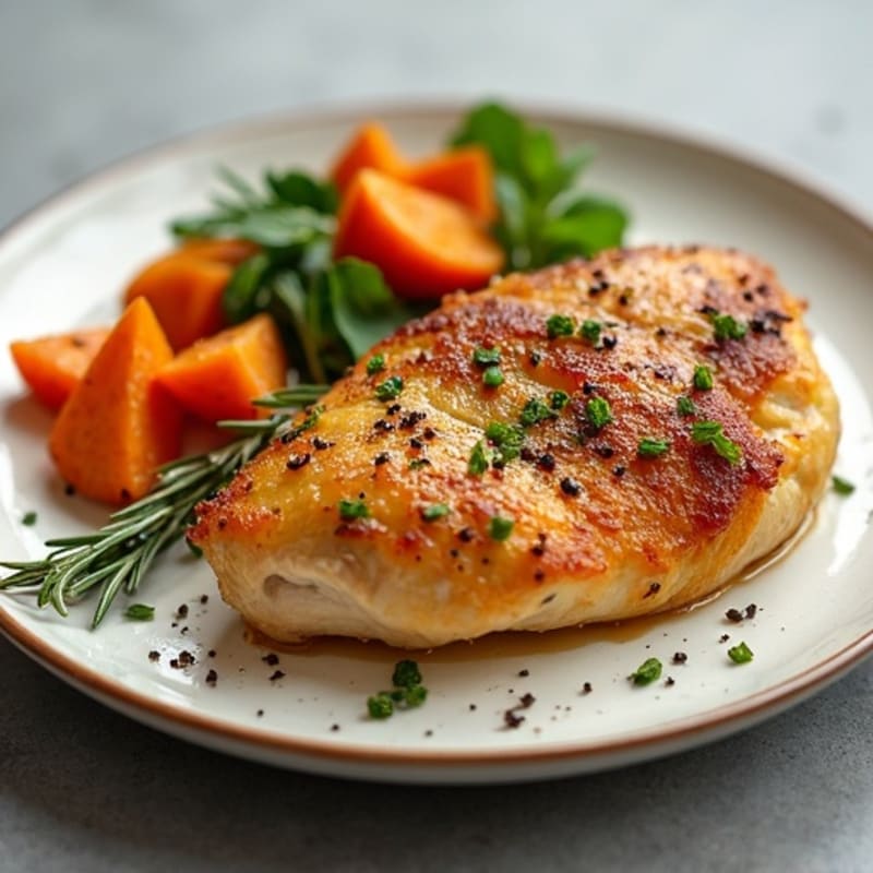 Herb-Roasted Chicken with Crispy Baked Sweet Potatoes