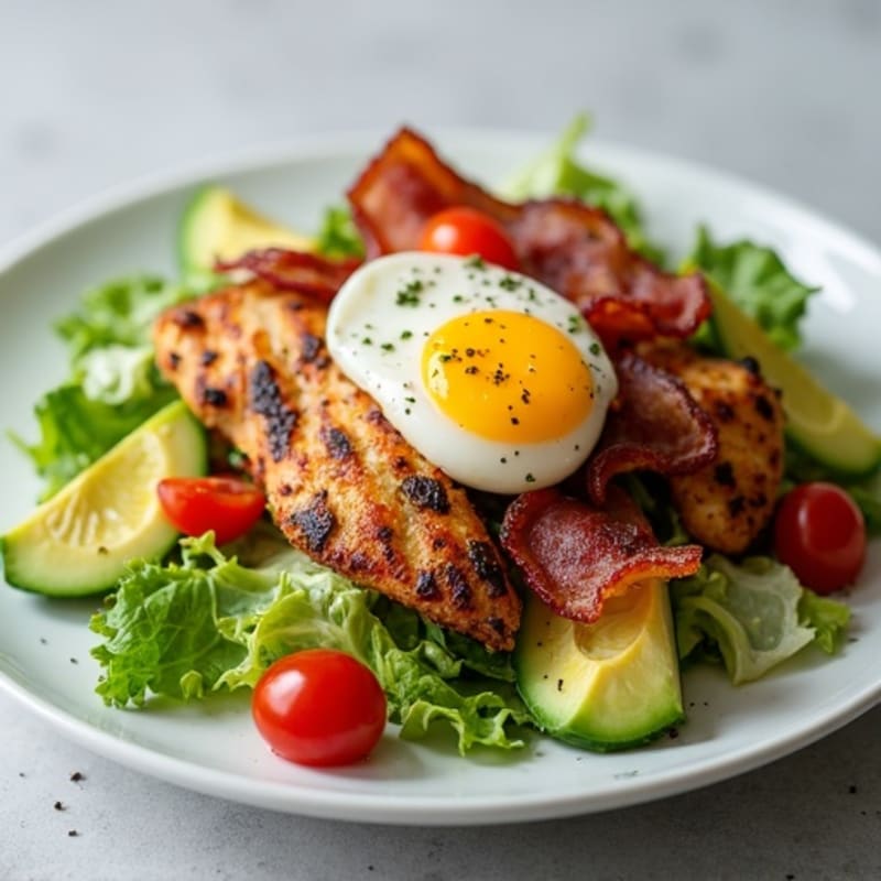 Grilled Chicken and Crispy Turkey Bacon BLT Salad