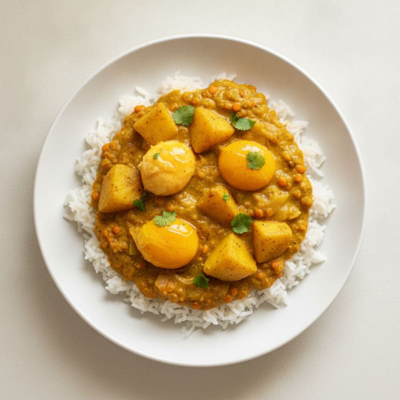 Potato and Egg Coconut Curry