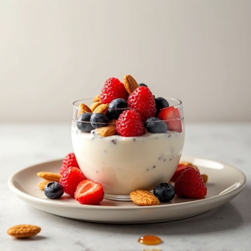 Crunchy Greek Yogurt Parfait with Honey-Roasted Almonds