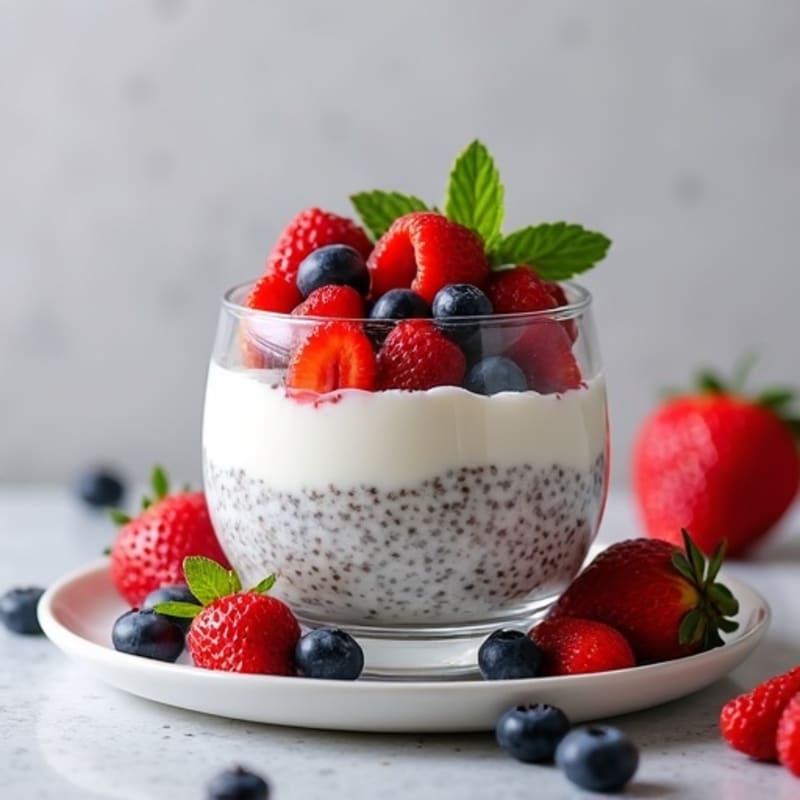 Creamy Vanilla Chia Seed Pudding with Fresh Berries