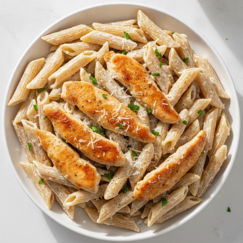 Garlic Parmesan Chicken Alfredo Pasta