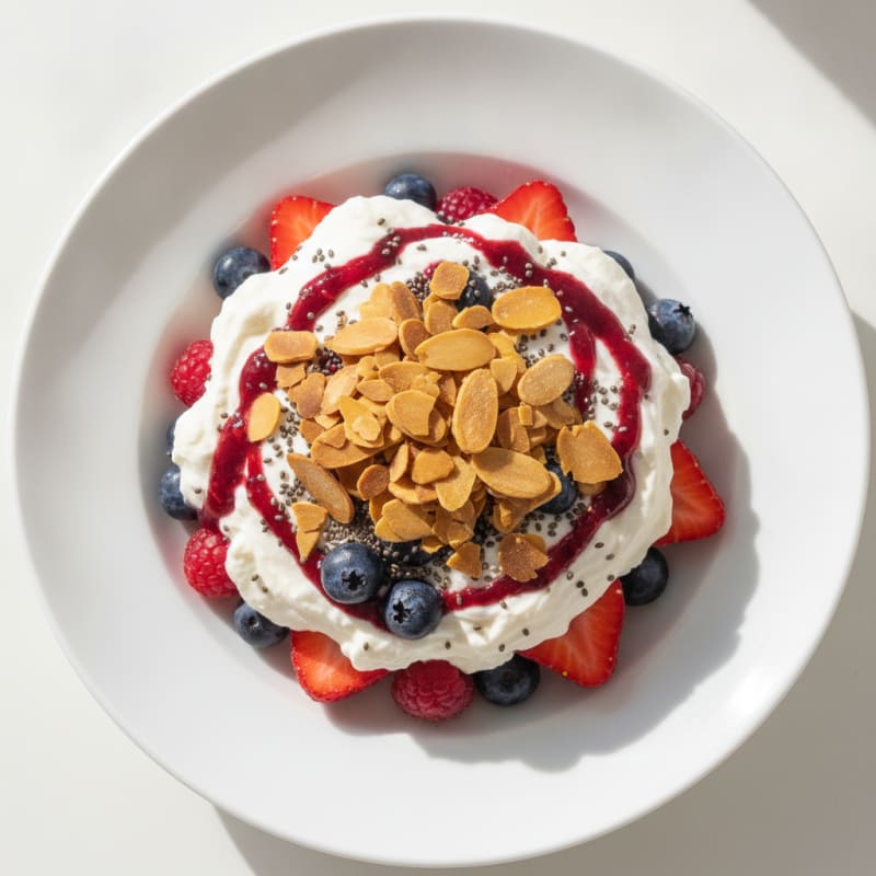 Greek Yogurt Protein Parfait with Mixed Berries