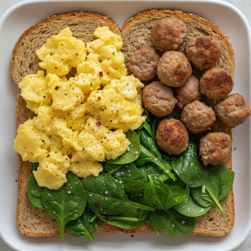 Sorghum Toast with Eggs and Sausage