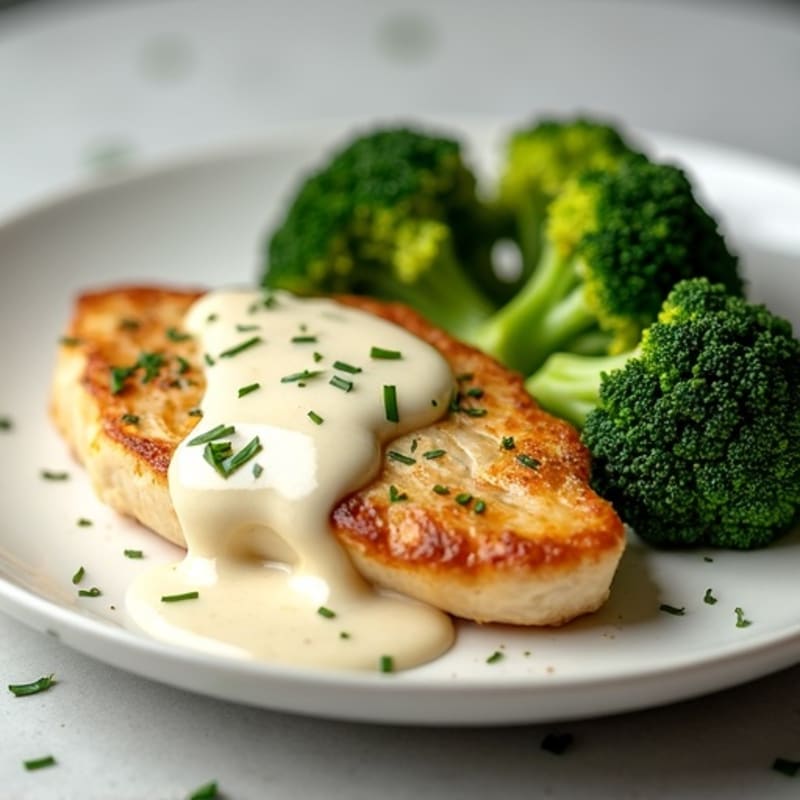 Creamy Garlic Chicken with Roasted Broccoli