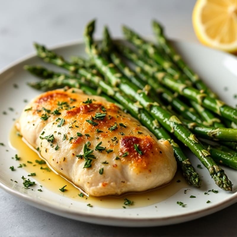 Sheet Pan Garlic Herb Chicken and Crispy Asparagus
