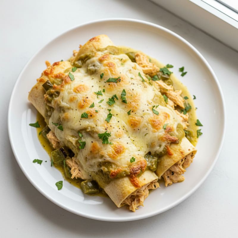 Creamy Chicken and Charred Poblano Enchiladas