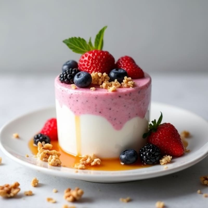 Greek Yogurt Protein Mousse with Mixed Berries