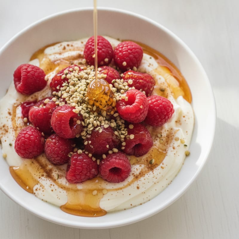 Honey-Kissed Greek Yogurt with Raspberries