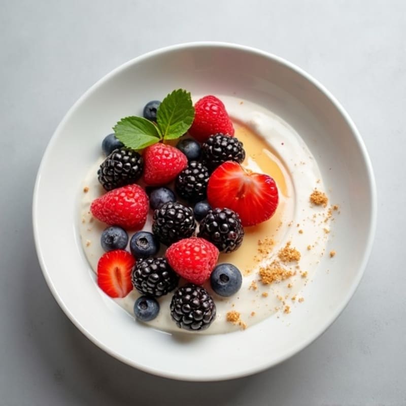 Silky Vanilla Protein Yogurt Bowl with Berries